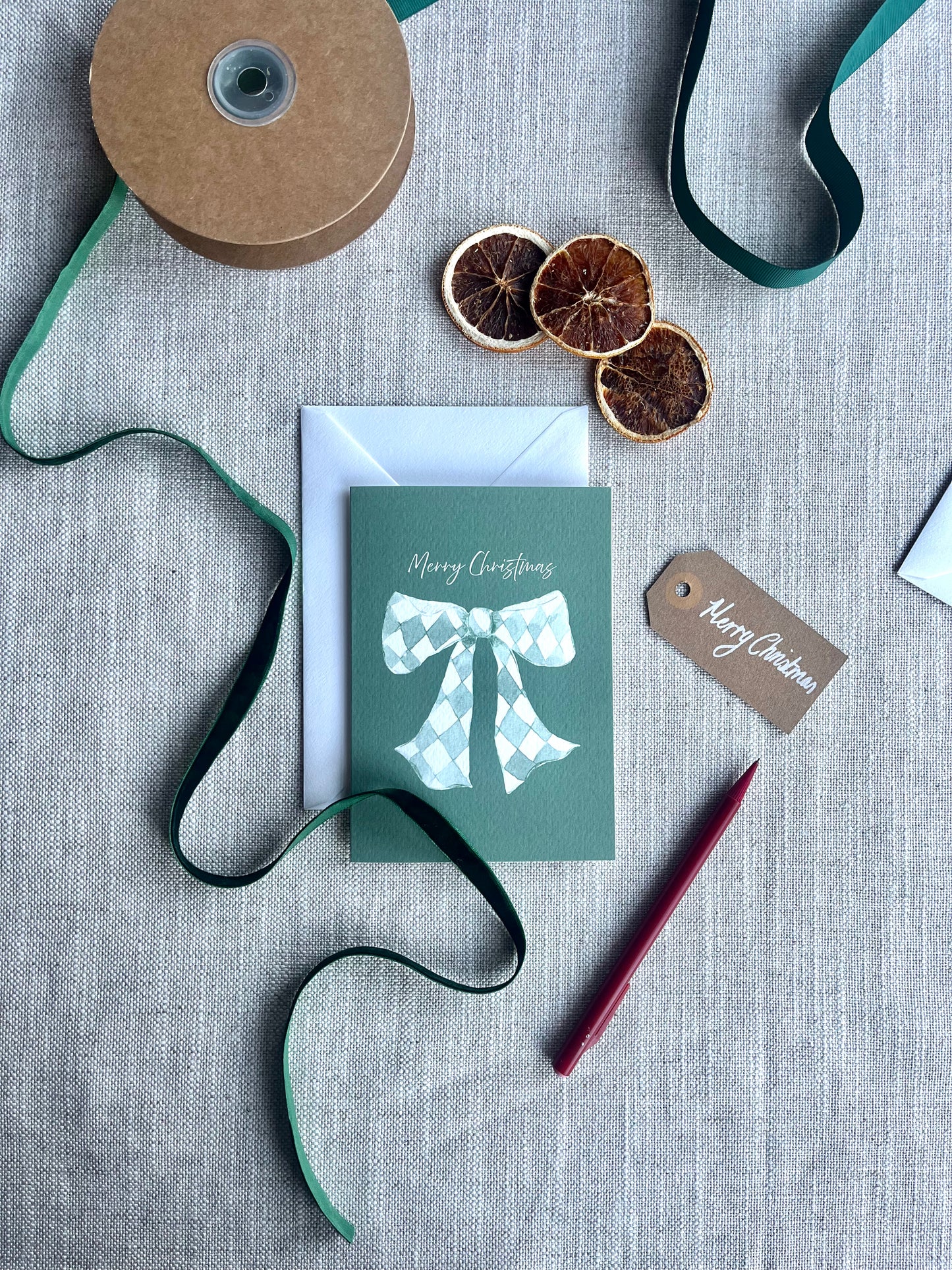 A6 Bow Christmas Card
