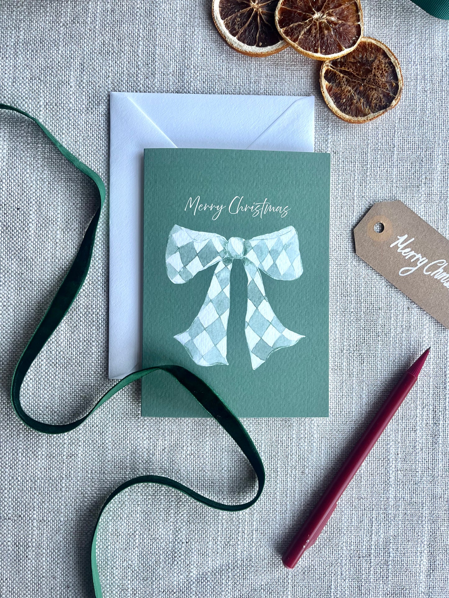A6 Bow Christmas Card