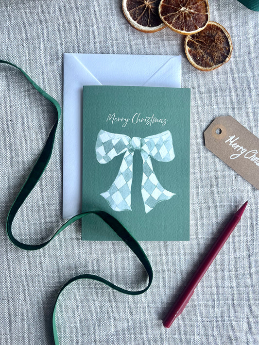 A6 Bow Christmas Card
